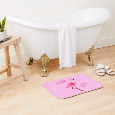 Flim Flam Pink Flamingo Bath Mat Official Flim Flam Merch