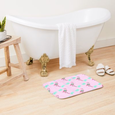 Flim Flam Pink Flamingo Tropical Bath Mat Official Flim Flam Merch