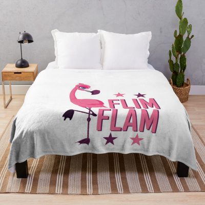 Flim Flam Flamingo- Funny Flamingo Flim Flam Throw Blanket Official Flim Flam Merch