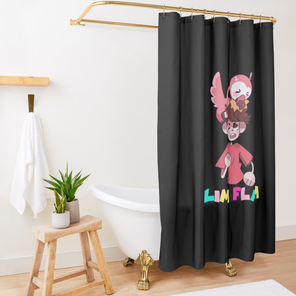 Flim Flam Flamingo Shower Curtain Official Flim Flam Merch