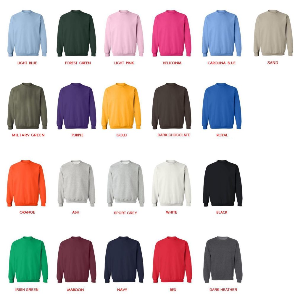 sweatshirt color chart - Flim Flam Merch